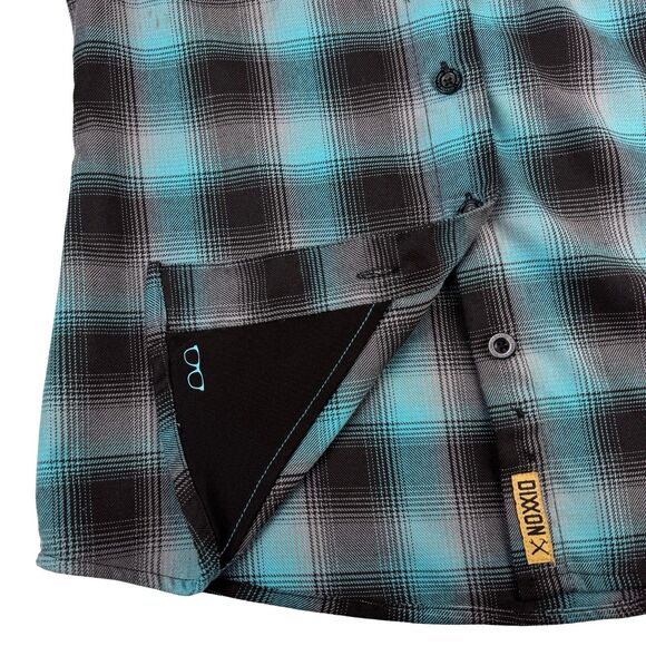 Dixxon Flannel Plaid Shirt Women's Size Small Tortuga Blue Long Sleeve - Picture 7 of 16